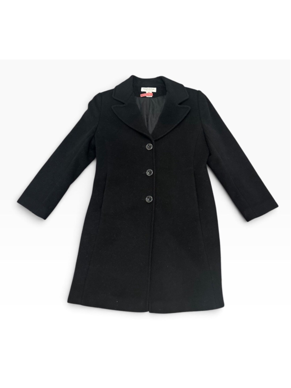 Preston & York Vintage Wool Cashmere Long Coat Black Womens Size 6P Petite